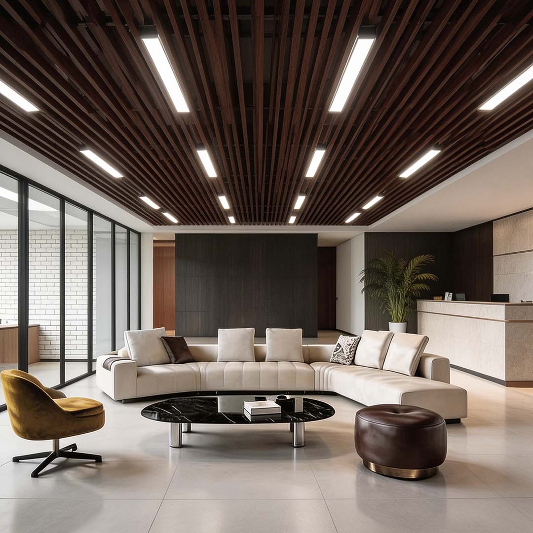Industrial Linear Lighting White Embedded Ceiling Light