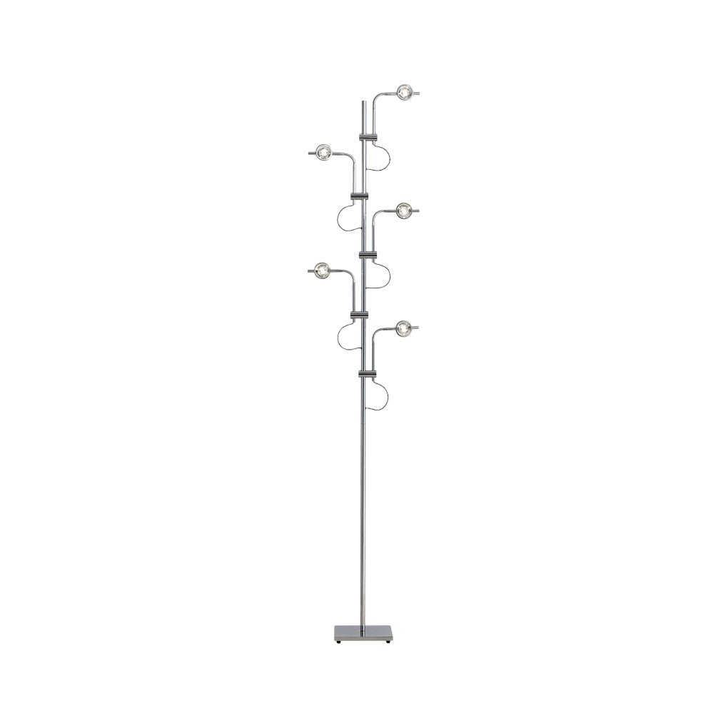 Industrial Multi-Angle Chrome Floor Lamp – Adjustable Task Lighting for Modern Spaces