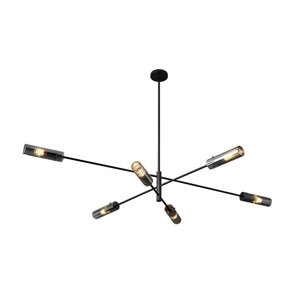 Industrial Copper Sputnik Chandelier - 6/8-Light Linear Pendant Lighting