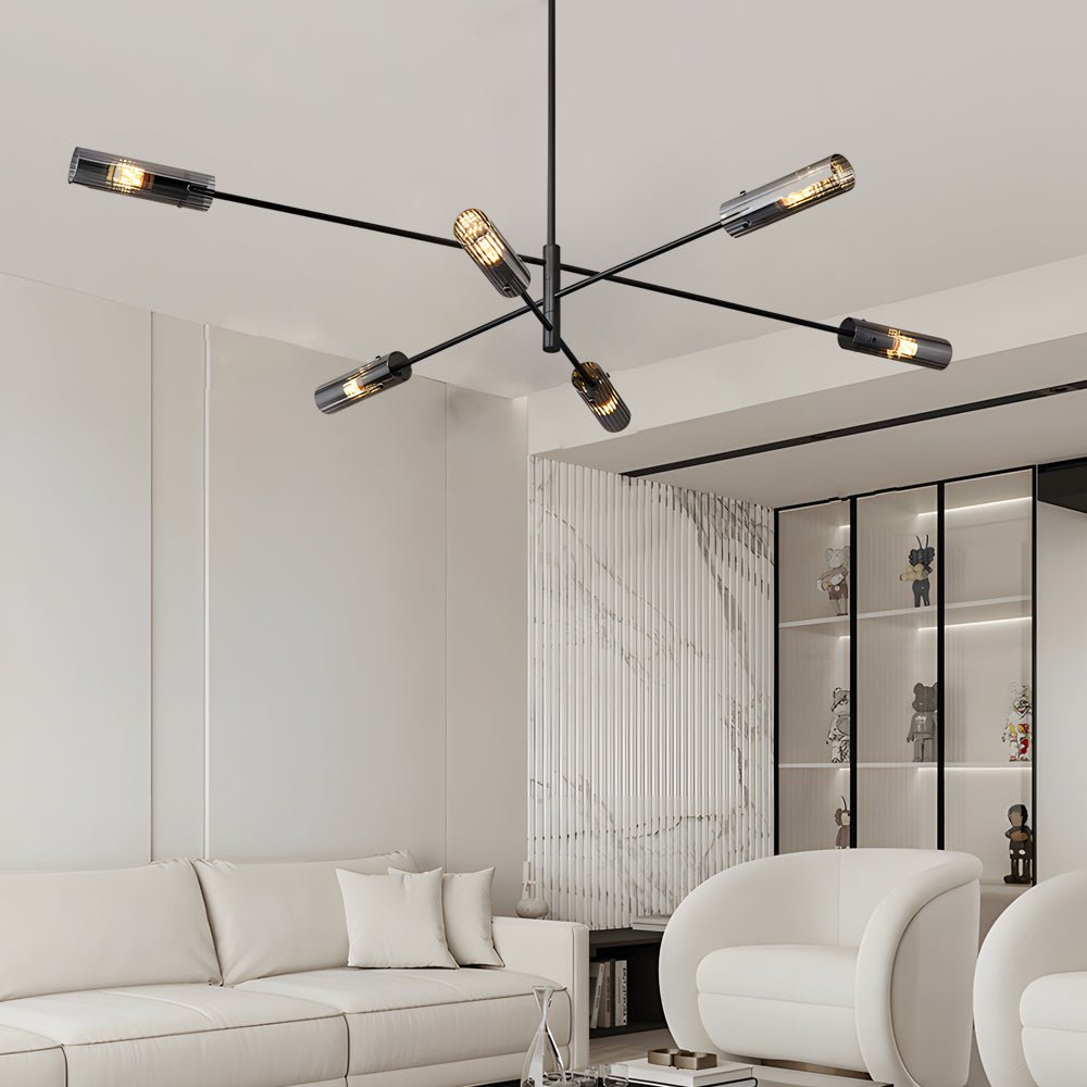Industrial Copper Sputnik Chandelier - 6/8-Light Linear Pendant Lighting