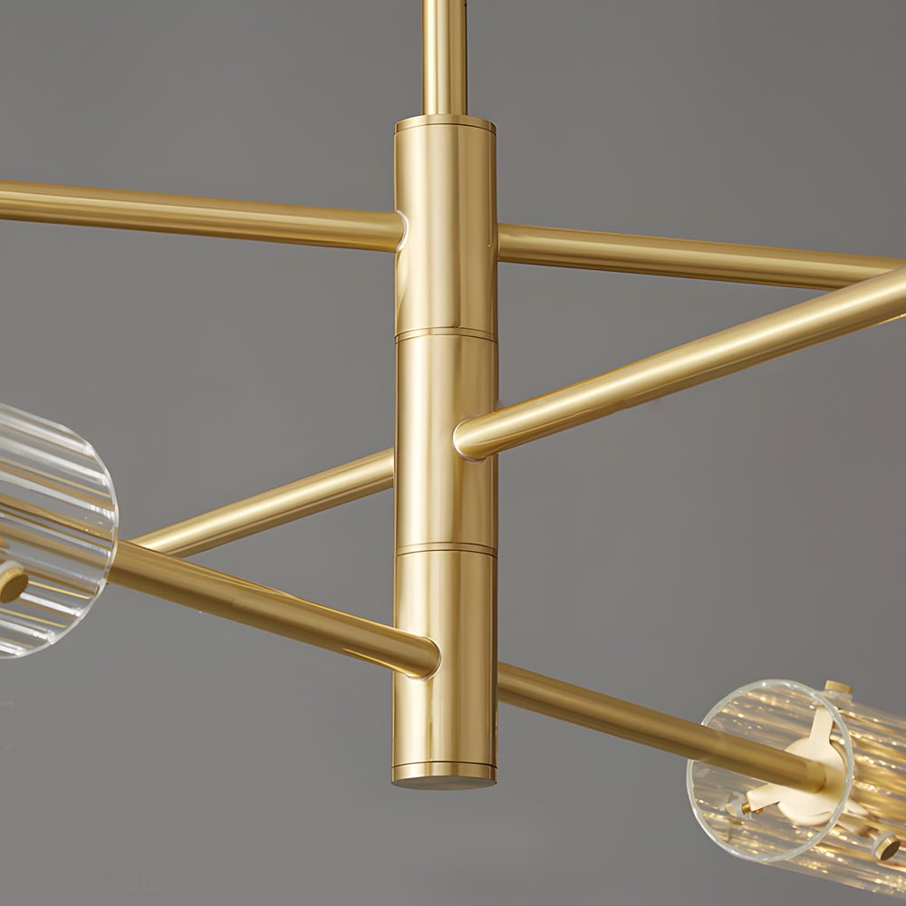 Industrial Copper Sputnik Chandelier - 6/8-Light Linear Pendant Lighting