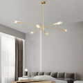 Industrial Copper Sputnik Chandelier - 6/8-Light Linear Pendant Lighting