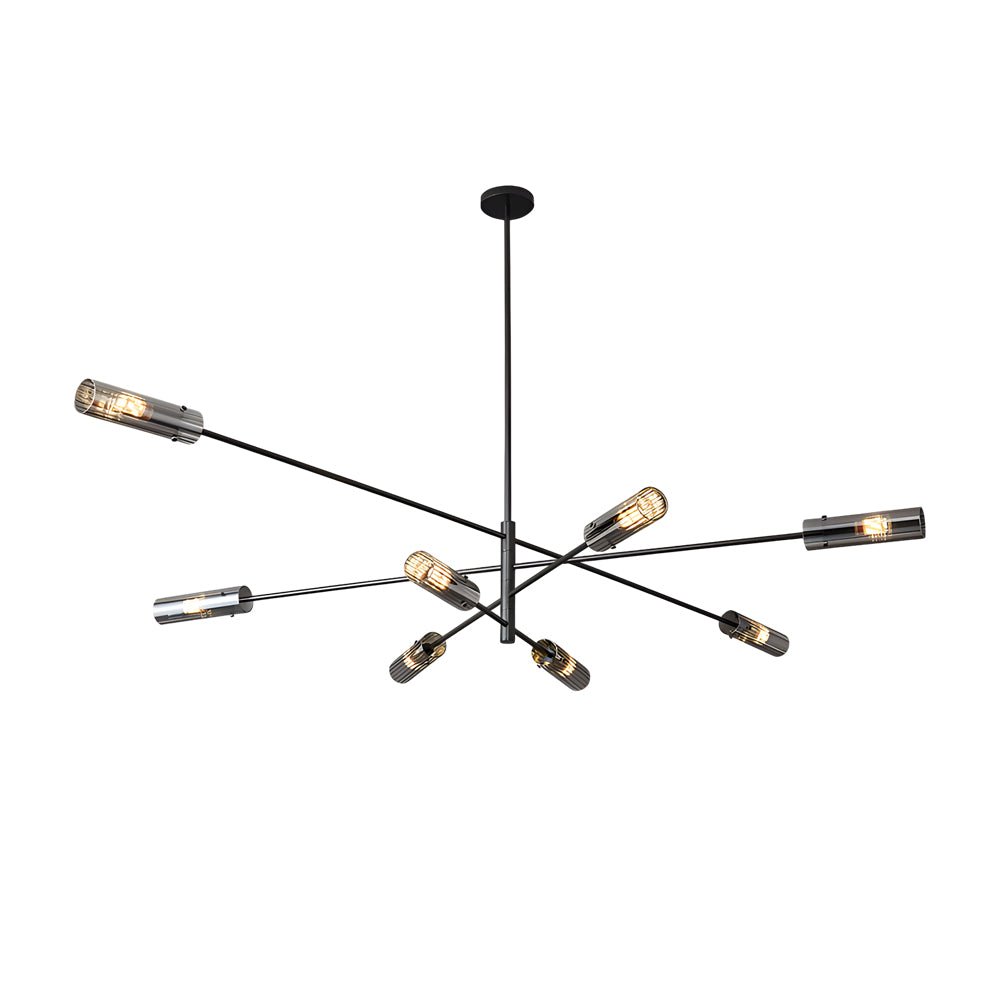 Industrial Copper Sputnik Chandelier - 6/8-Light Linear Pendant Lighting