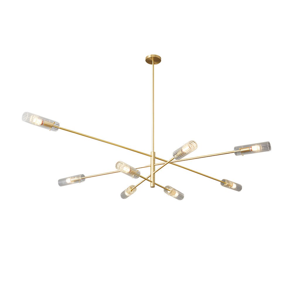 Industrial Copper Sputnik Chandelier - 6/8-Light Linear Pendant Lighting
