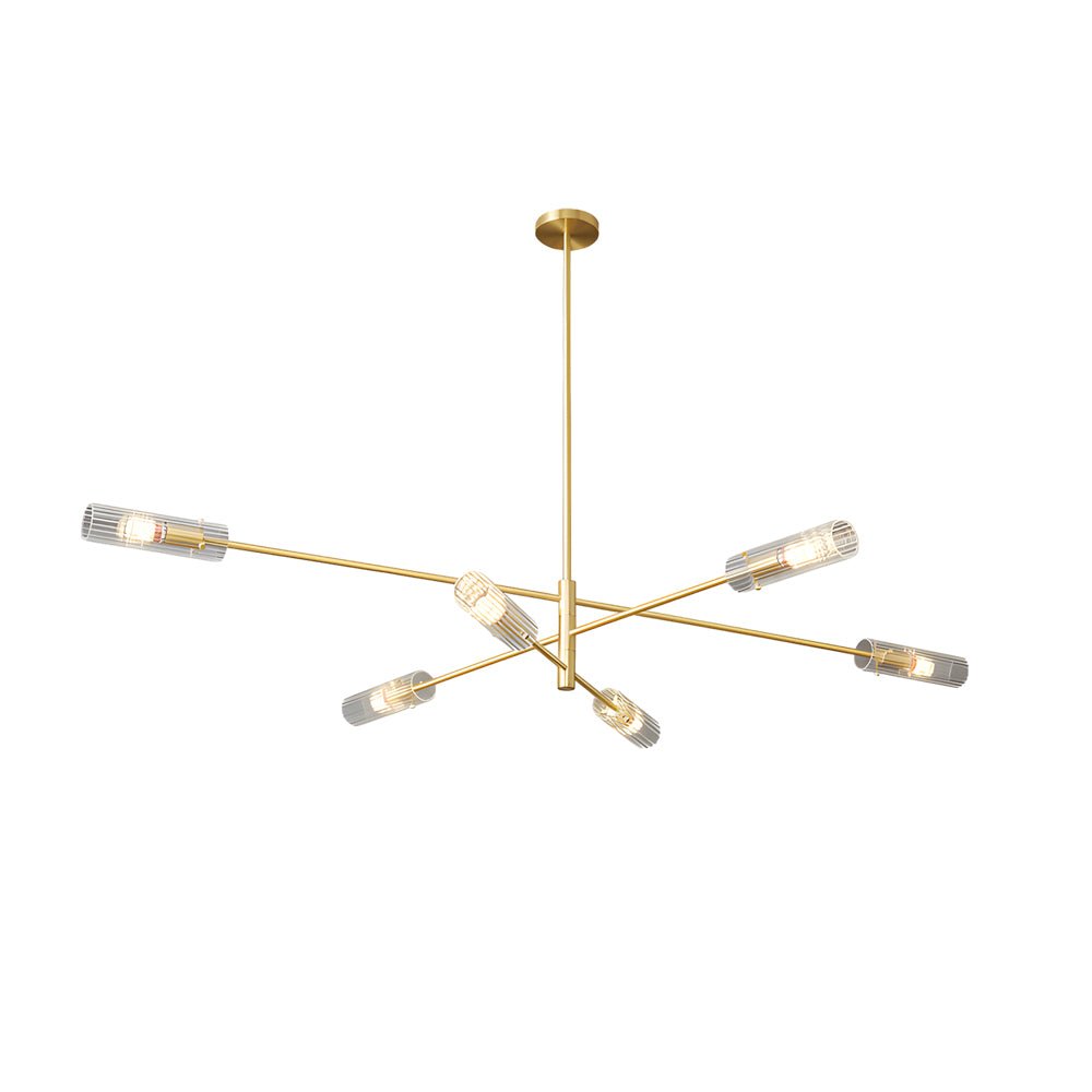 Industrial Copper Sputnik Chandelier - 6/8-Light Linear Pendant Lighting