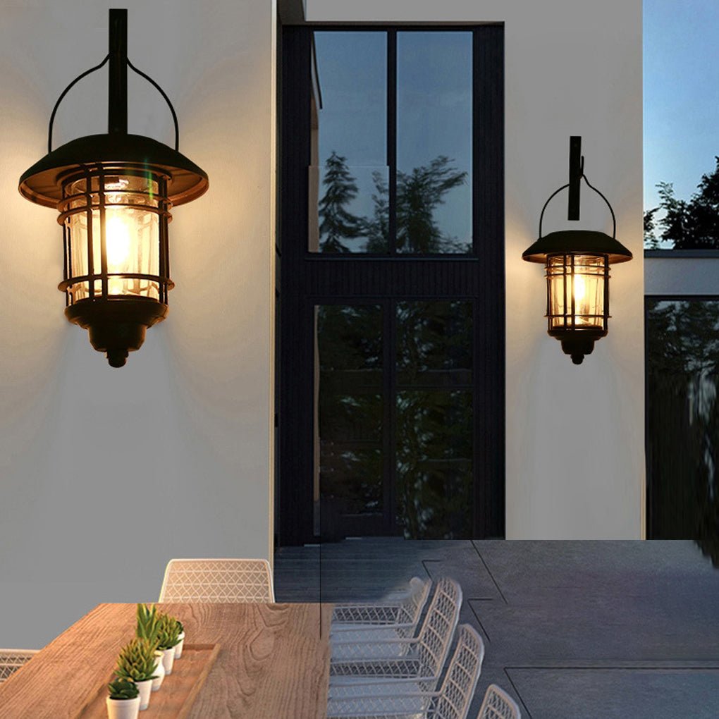Industrial Solar Outdoor Wall Lights Sconce LED Lamp