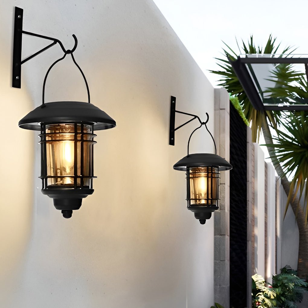 Industrial Solar Outdoor Wall Lights Sconce LED Lamp