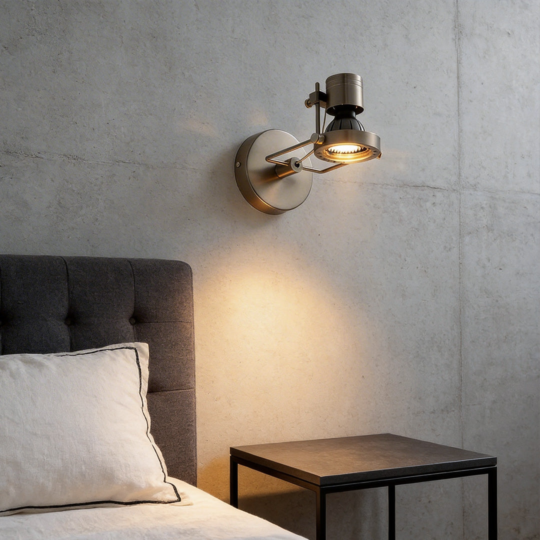 Industrial Wall Light - Silver Die-Cast Aluminum Lamp for Modern Decor