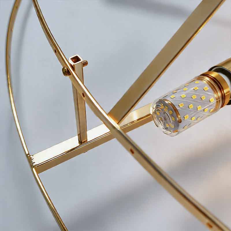 Round Drum Crystal Chandelier - Modern Metal Ceiling Light