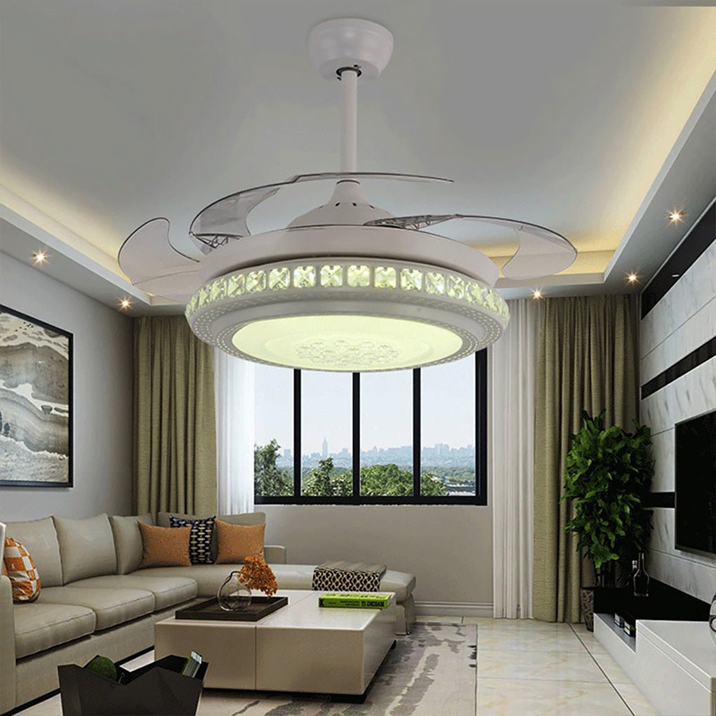 Intelligent Dimming LED Invisible Ceiling Fan Chandelier