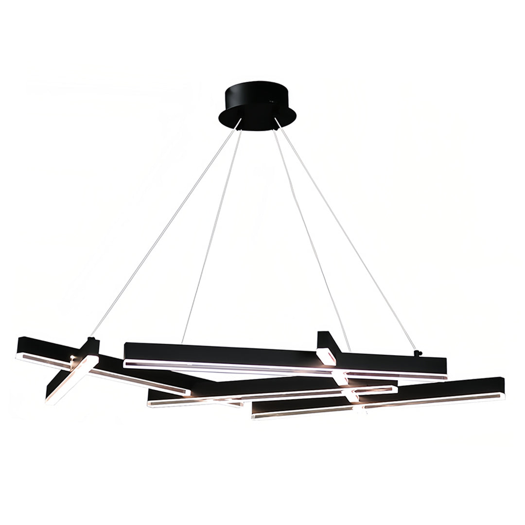 Black Metal Geometric LED Chandelier Ceiling Light