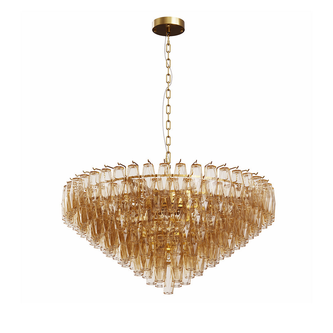 Luxury Glass Pendant Chandelier | Multi-Head Ceiling Lights