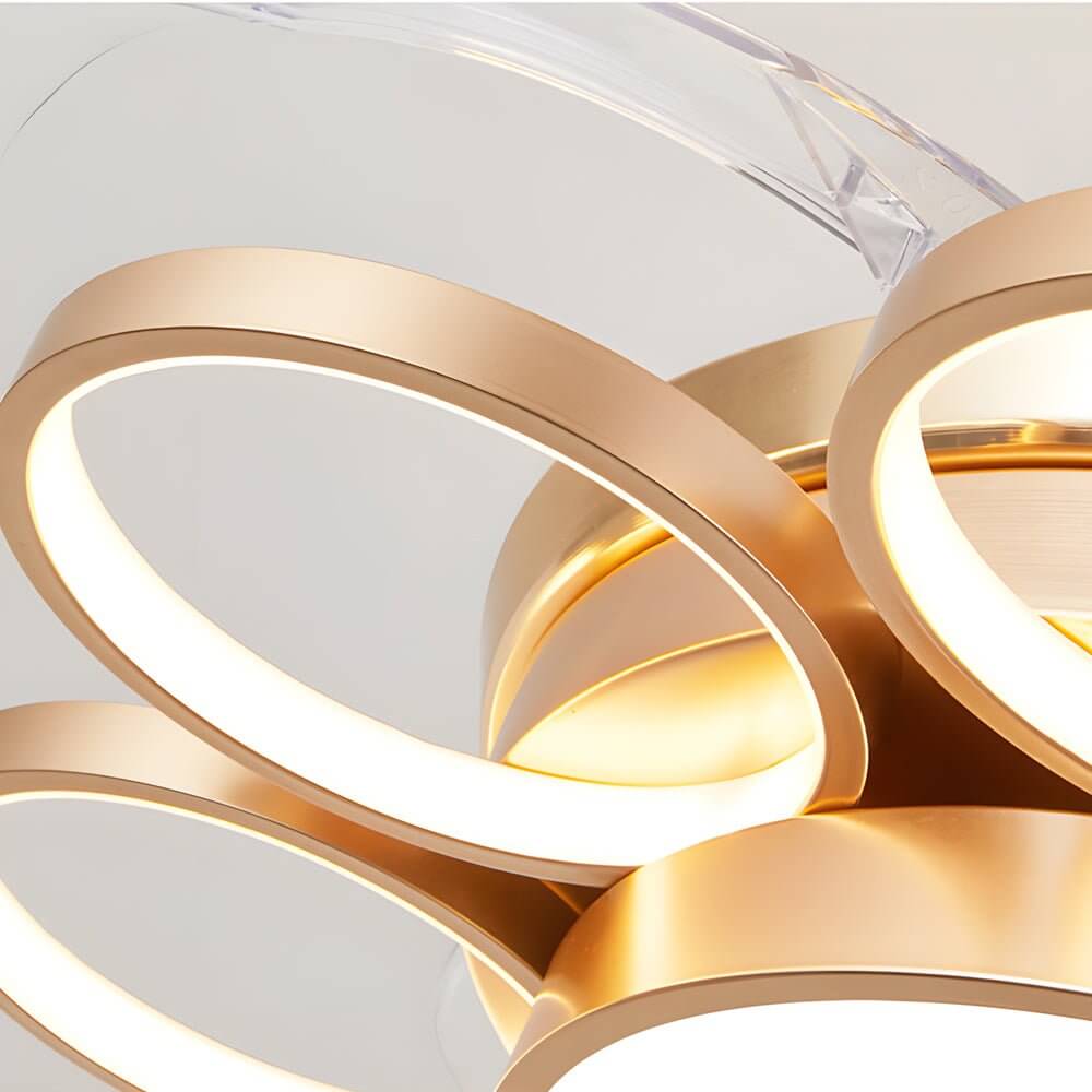 Modern Gold Ceiling Fan with Light - Silent LED Lamp, Energy Efficient, Stylish Home Decor
