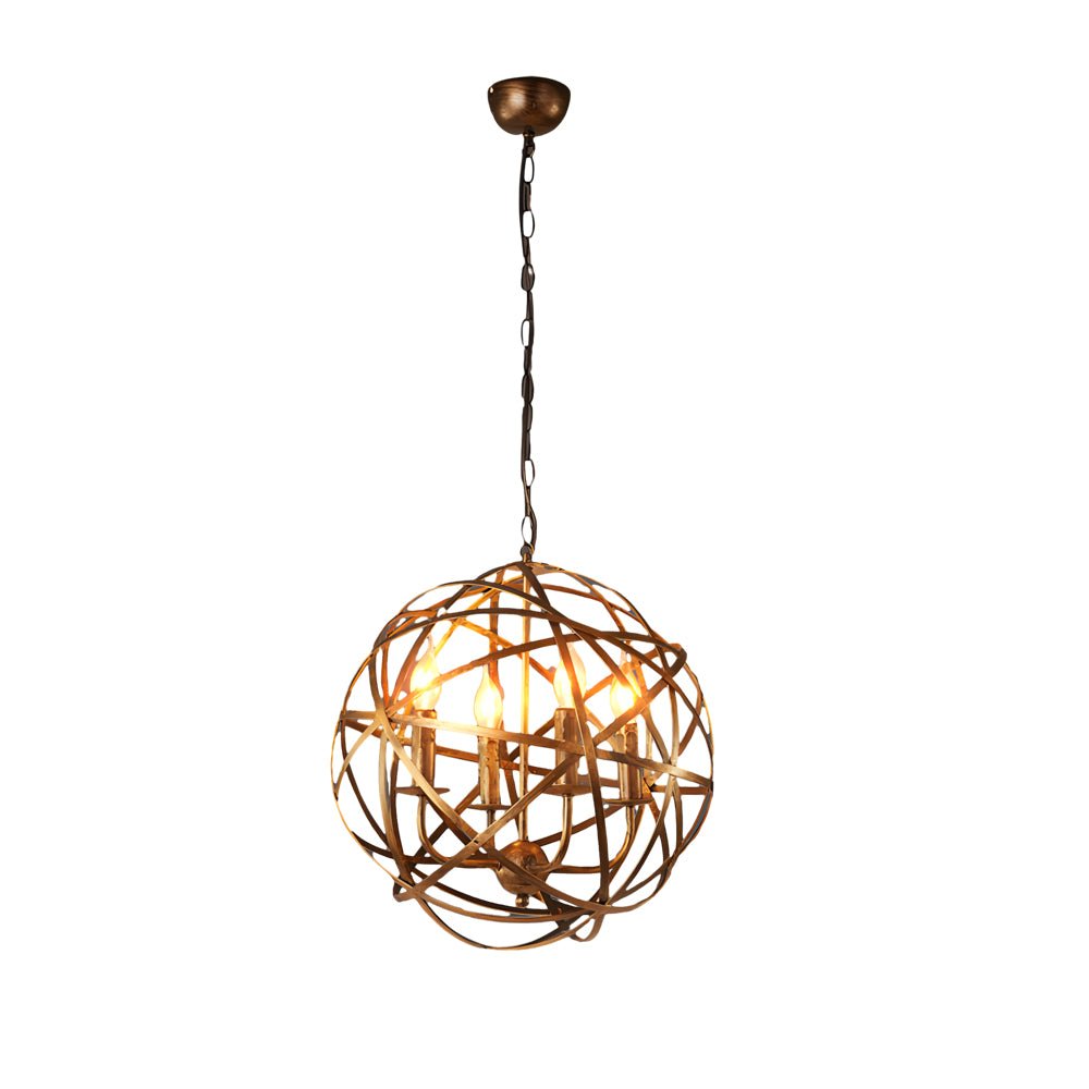 Iron Lines Ball Spherical LED Industrial Chandelier