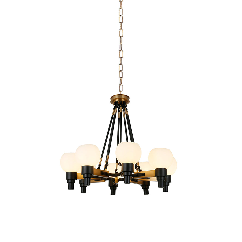 Vintage 8-Light Artistic Bean Globe Chandelier Ceiling Light