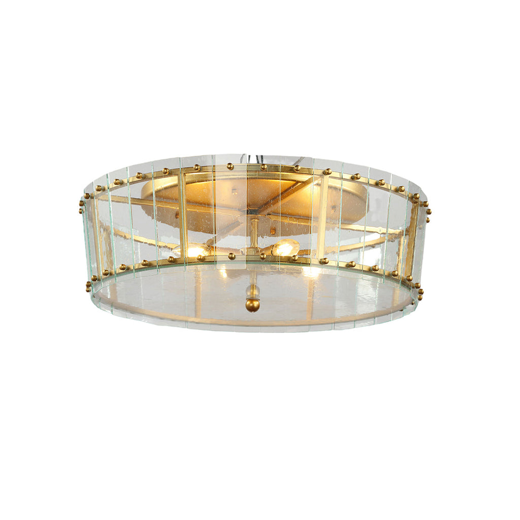 Flush Mount Gold Round Glass Light - Contemporary Luxury Lighting