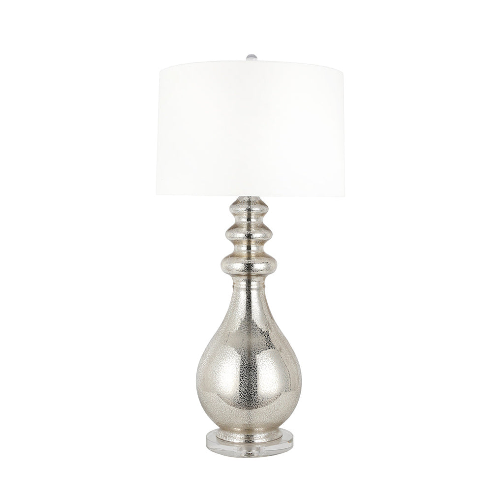 Modern Silver Table Lamp - Unique Polished Finish Lighting Accent