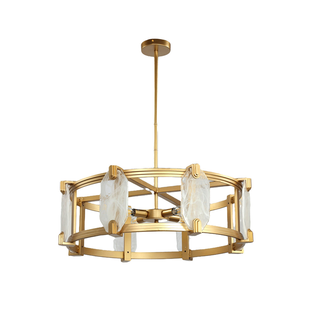 Round Glass Chandelier - Classic American Ceiling Light Elegance