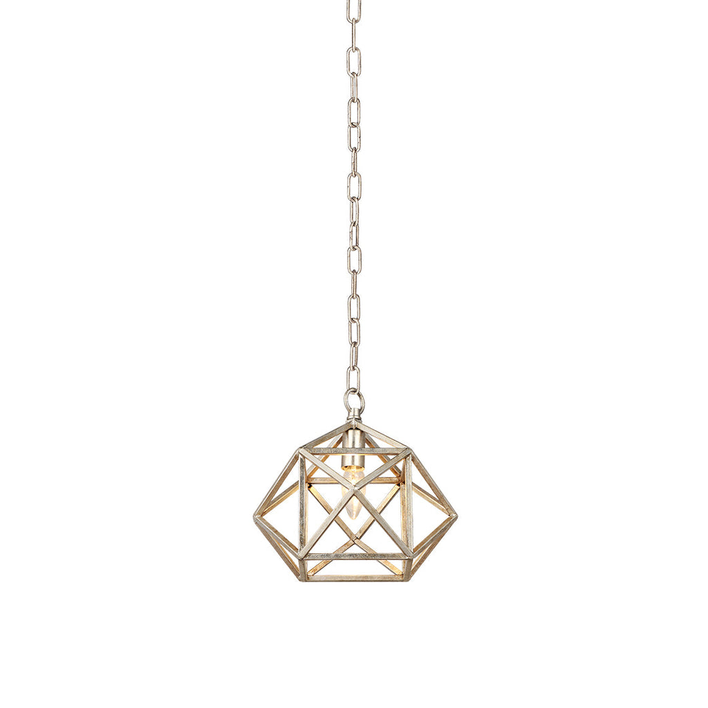 Gold Metal Pendant Light Adjustable Chain Chic Geometric Ceiling Fixture