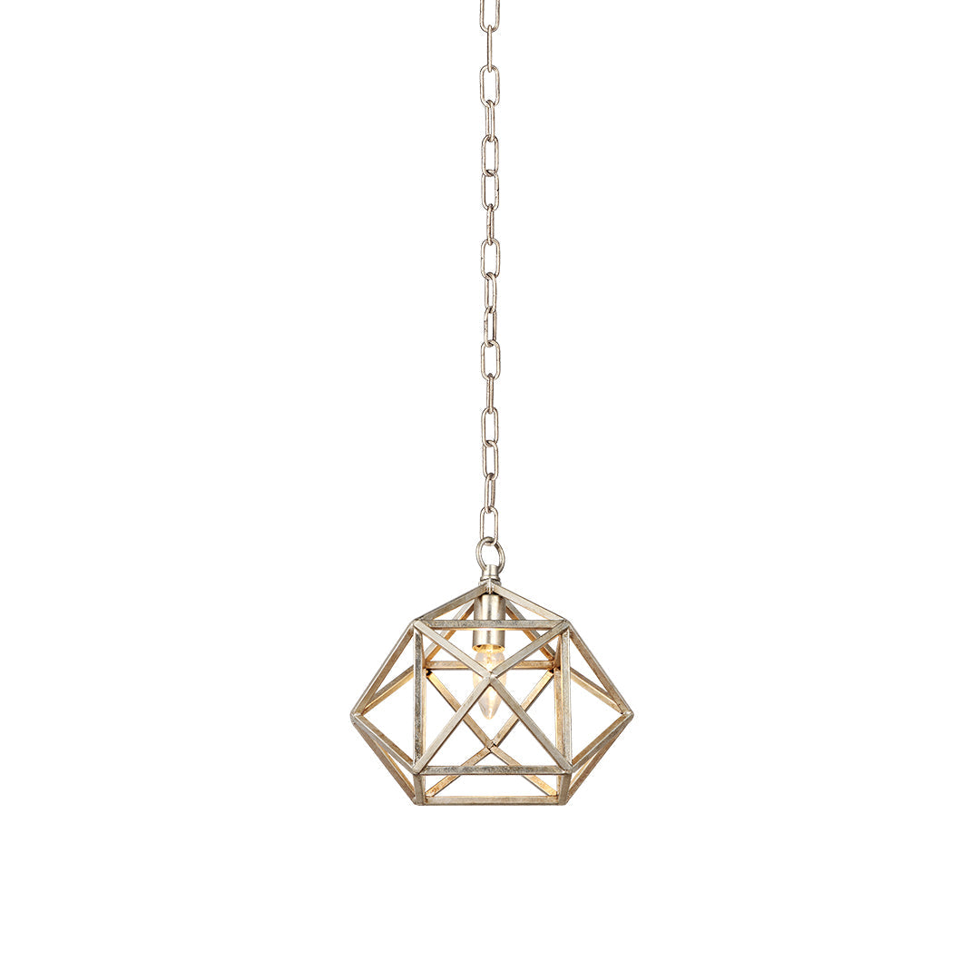 Gold Metal Pendant Light Adjustable Chain Chic Geometric Ceiling Fixture