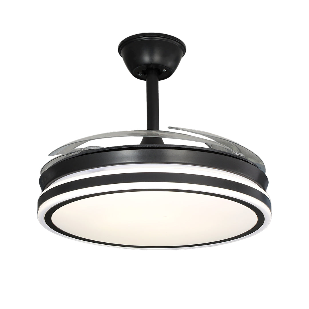Black Ceiling Fan with Lights Remote Control All-Copper Stylish Lamp