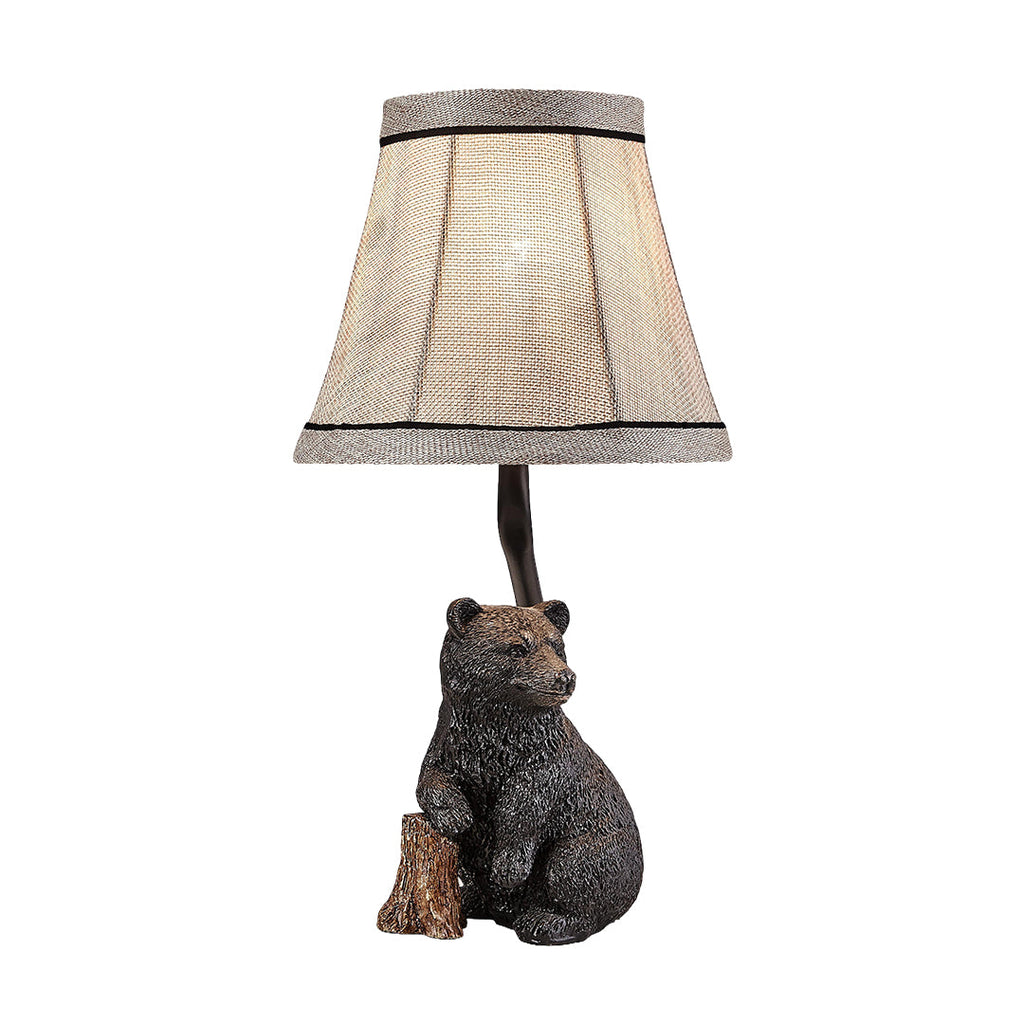 Elegant Bear Resin Table Lamp - Stylish European-Style Decorative Light
