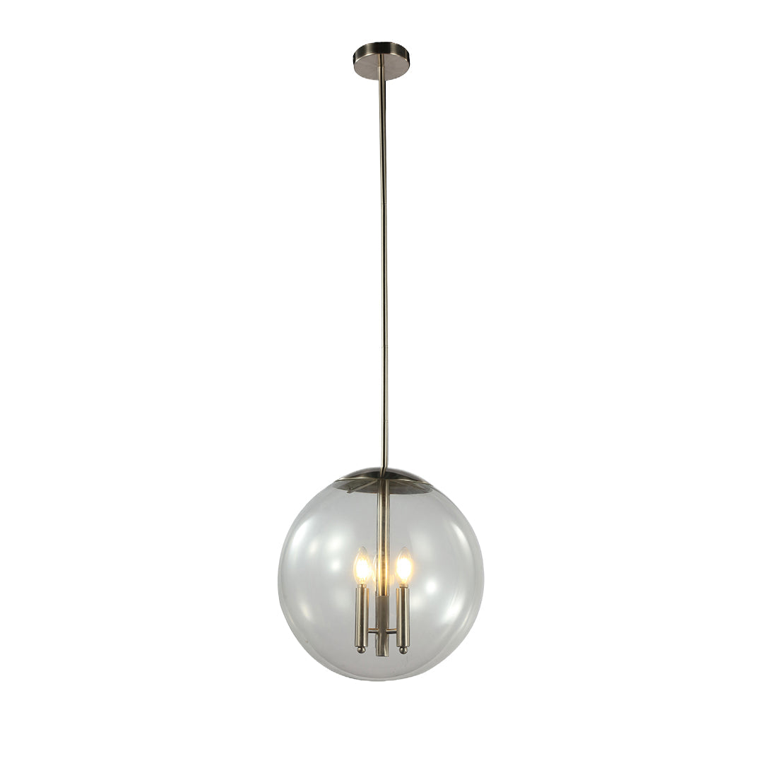 Glass Orb Pendant Light - Contemporary Chic Silver Ceiling Fixture