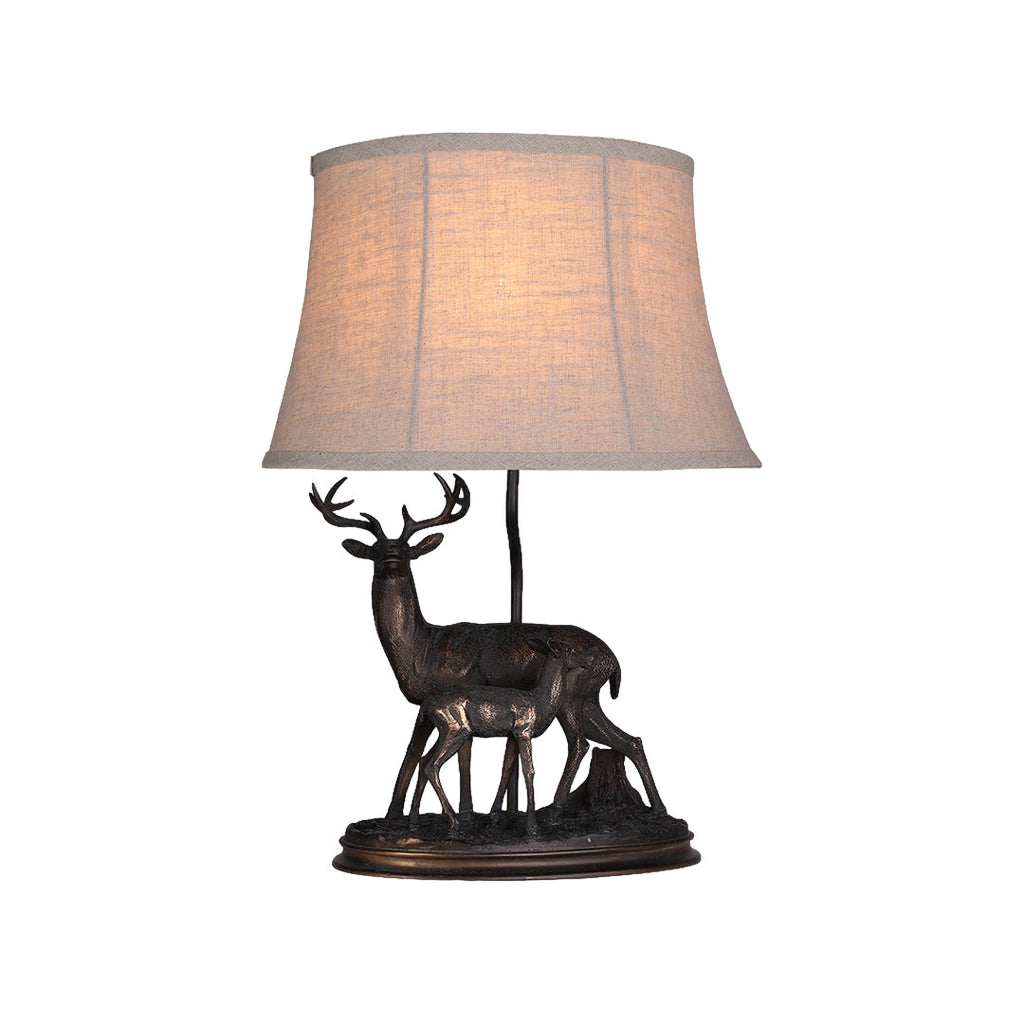 Deer Table Lamp - Mother and Fawn Decorative Light for Home Decor, Rustic Style, Warm Ambient Lighting