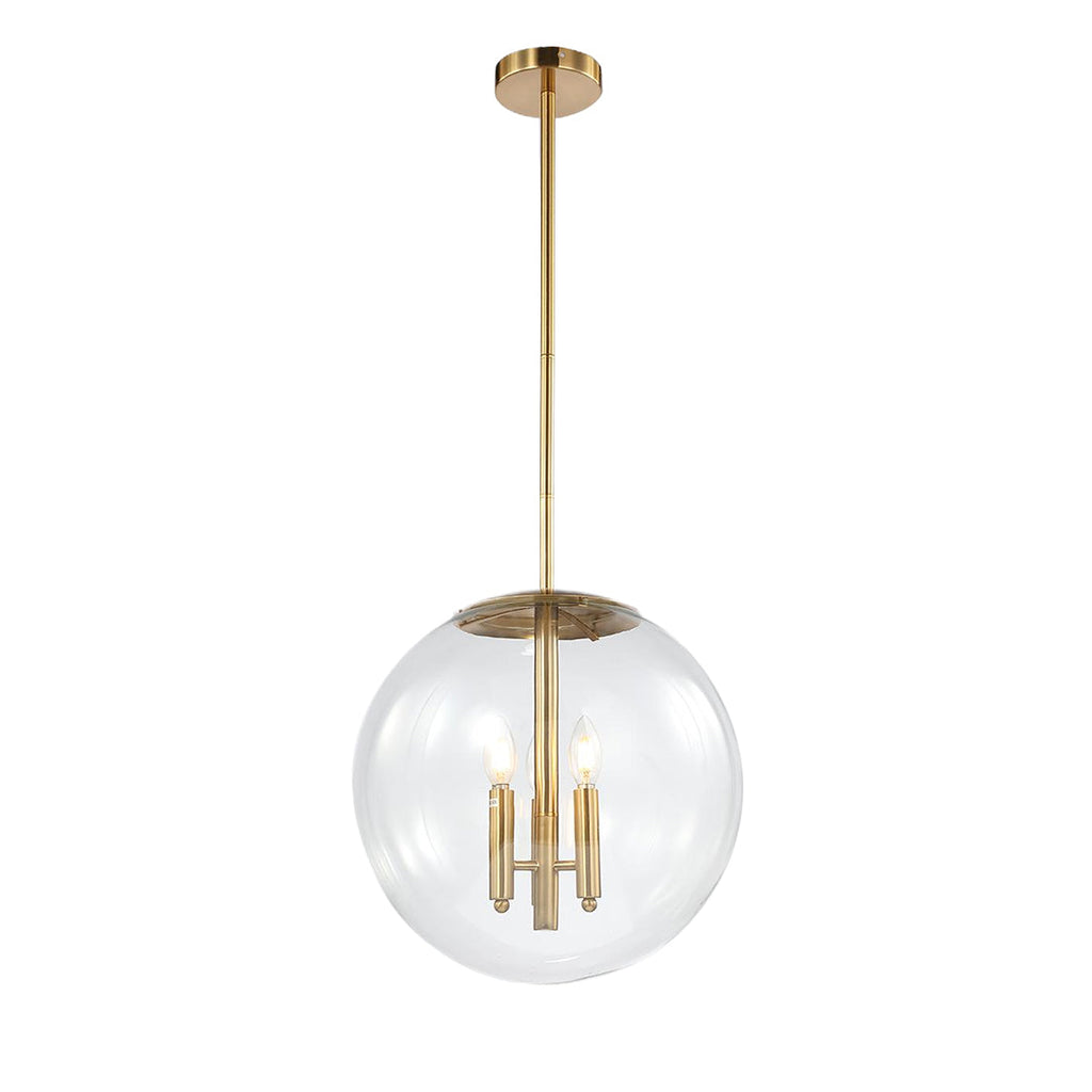 Clear Globe Pendant Light - Elegant Transparent Glass Ceiling Fixture