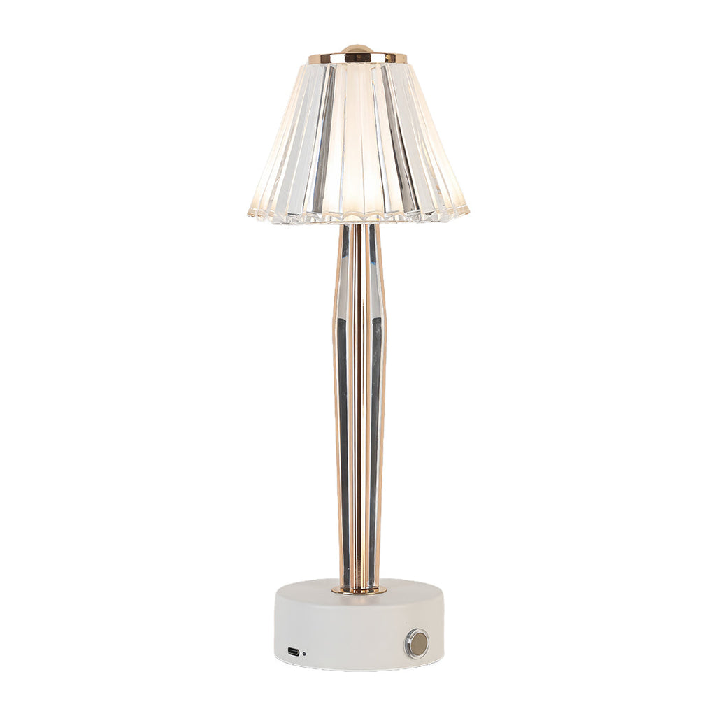 Classic Touch Control Table Lamp - USB Rechargeable Iron Body Acrylic Shade Light