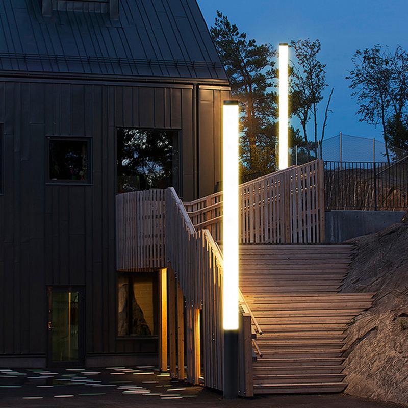 Modern Waterproof Pathway Bollard Lights - Slender Cylindrical Outdoor Lighting