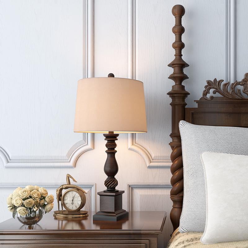 Rustic Bronze Resin Traditional Table Lamp - 24 Inch Home Décor Lighting