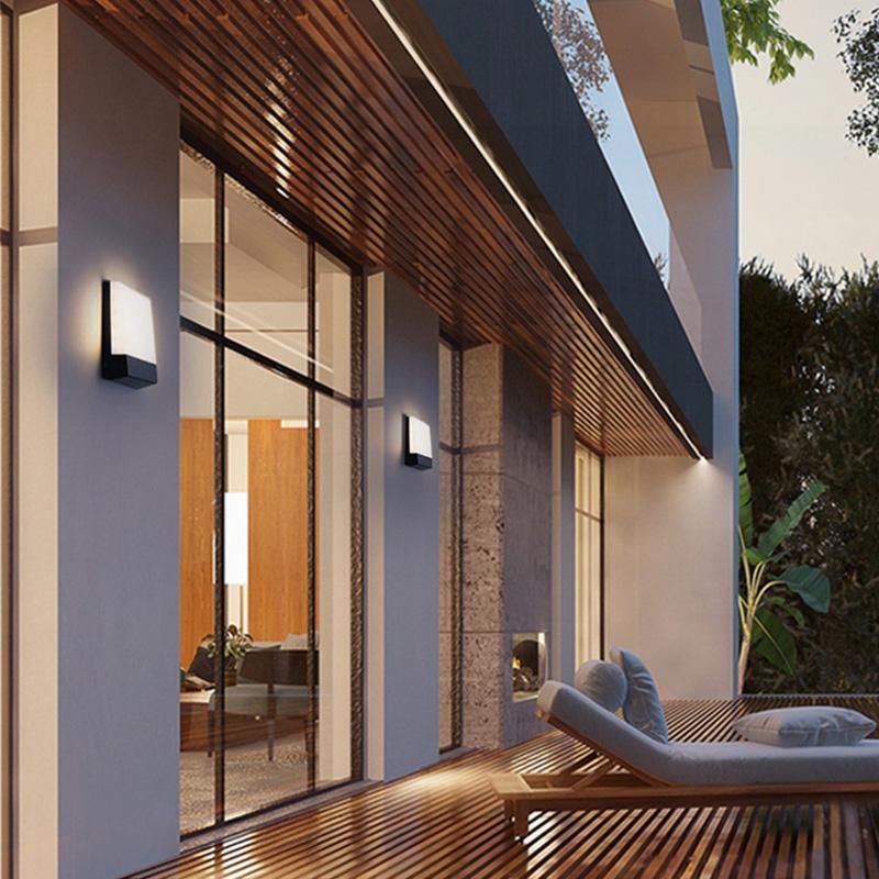 Square Waterproof LED Black Modern Outdoor Wall Lights