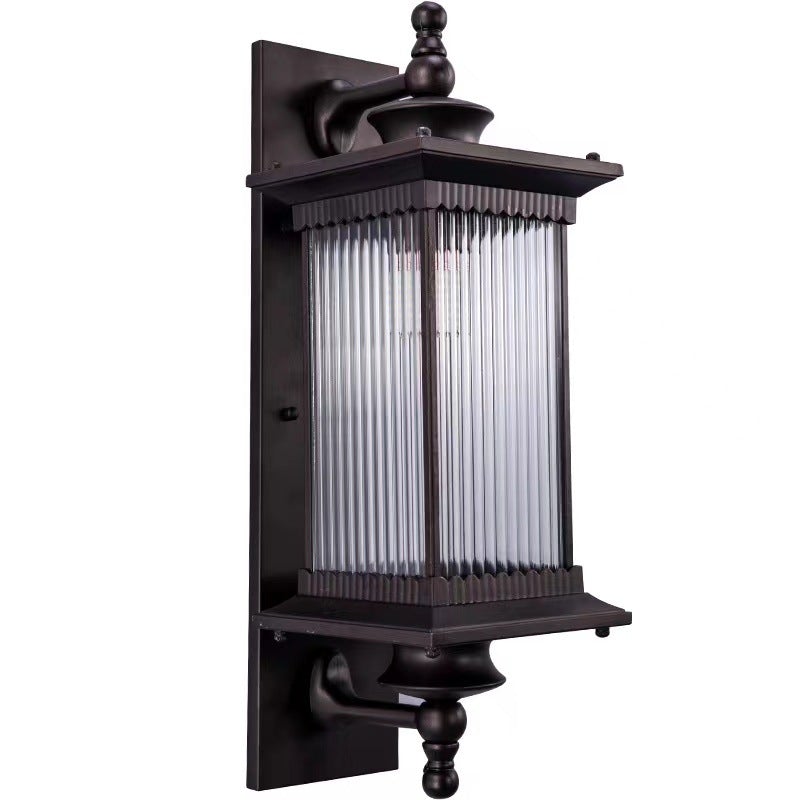 Vintage Striped Glass Waterproof LED Solar Wall Lights