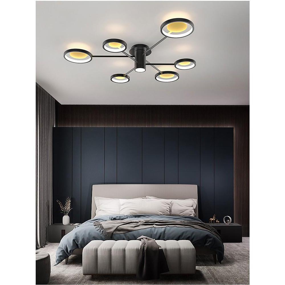 Mid Century Modern Flush Mount LED Light - Industrial Circle Design, Stylish Ceiling Fixture