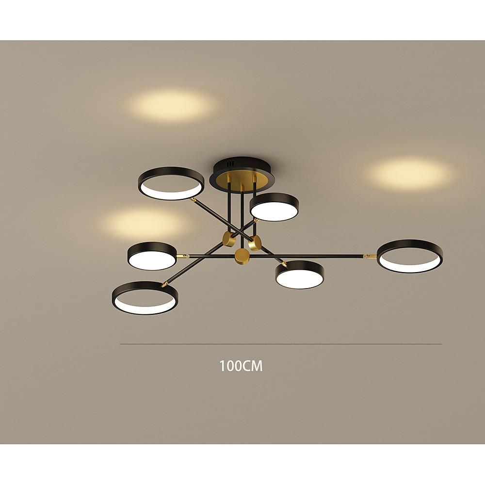Circular 8-Light LED Nordic Flush Mount Ceiling Chandelier