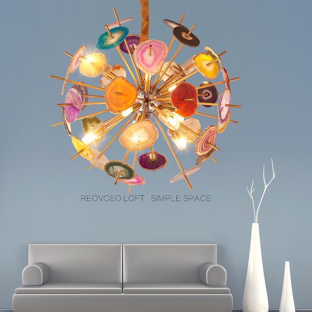 Colorful LED Globe Chandelier Pendant Light - 3 Light Modern Design