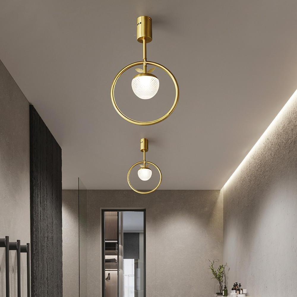 Circle LED Gold Flush Mount Ceiling Light Chandelier