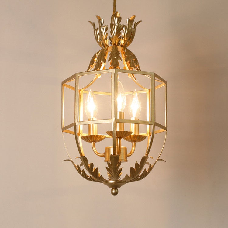 Vintage Wrought Iron Lantern Cage 3-Light Chandelier  

Illuminate your space with this elegant vintage wrought iron chandelier. Featuring a stunning lantern cage design, this 3-light fixture blends classic charm with modern functionality. Perfect for din