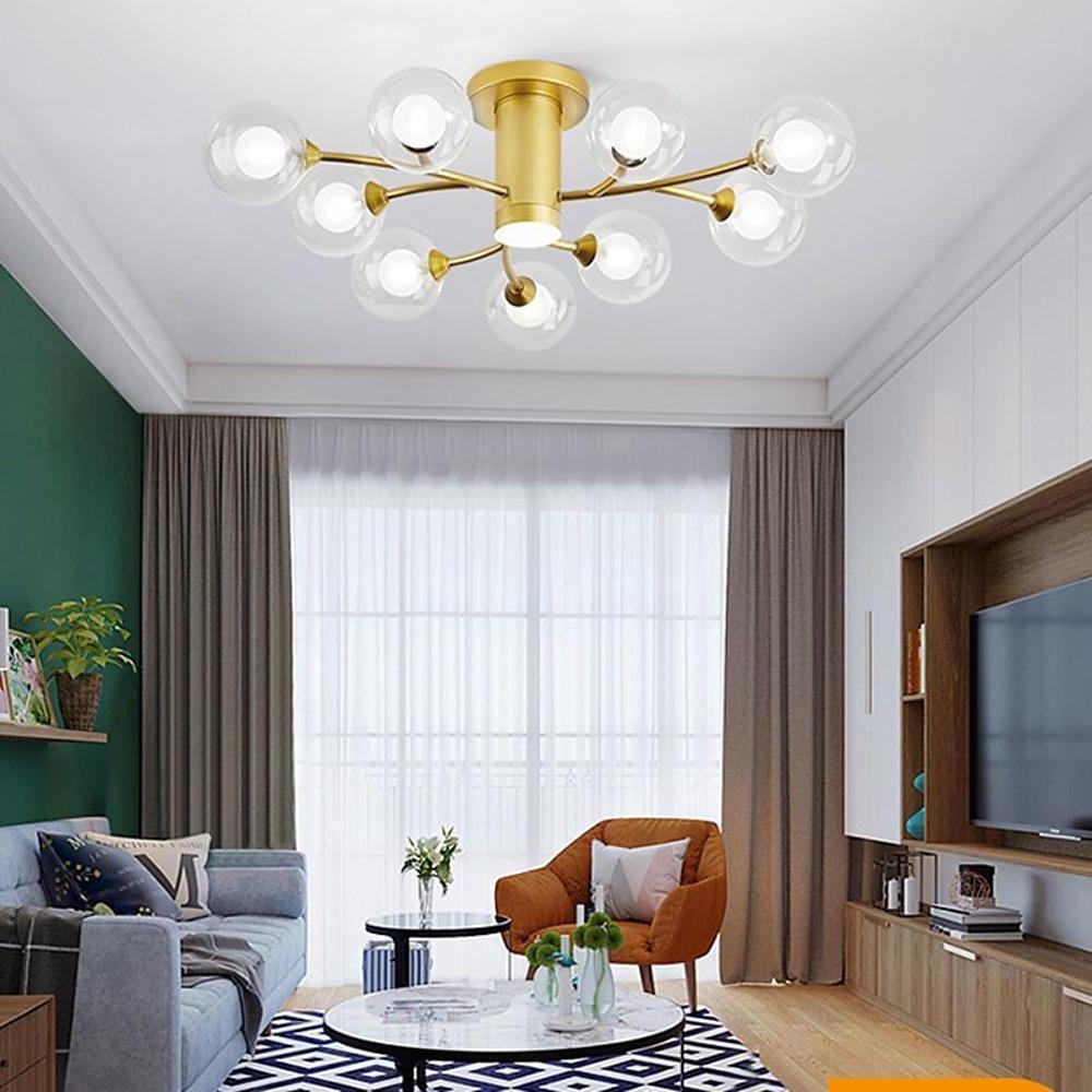 Globe Metal Glass Industrial LED Ceiling Light for Bedroom