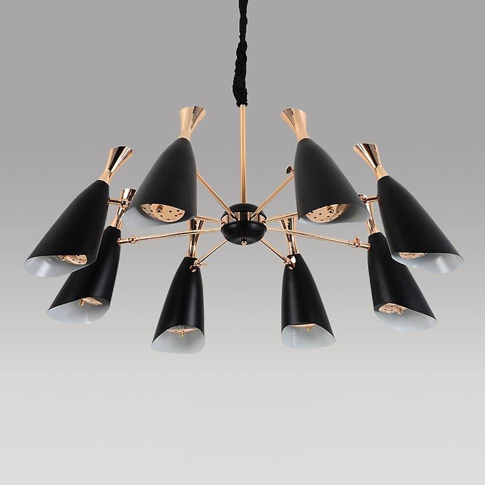 8-Light LED Electroplated Metal Nordic Chandelier Ceiling Light Fixture