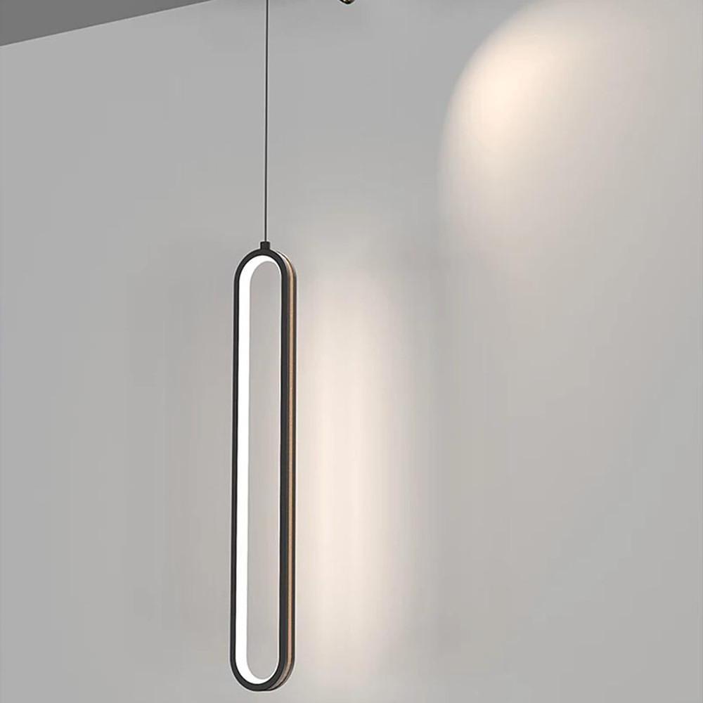 Elongated Modern Pendant Light - Metal & Acrylic Shade Fixture