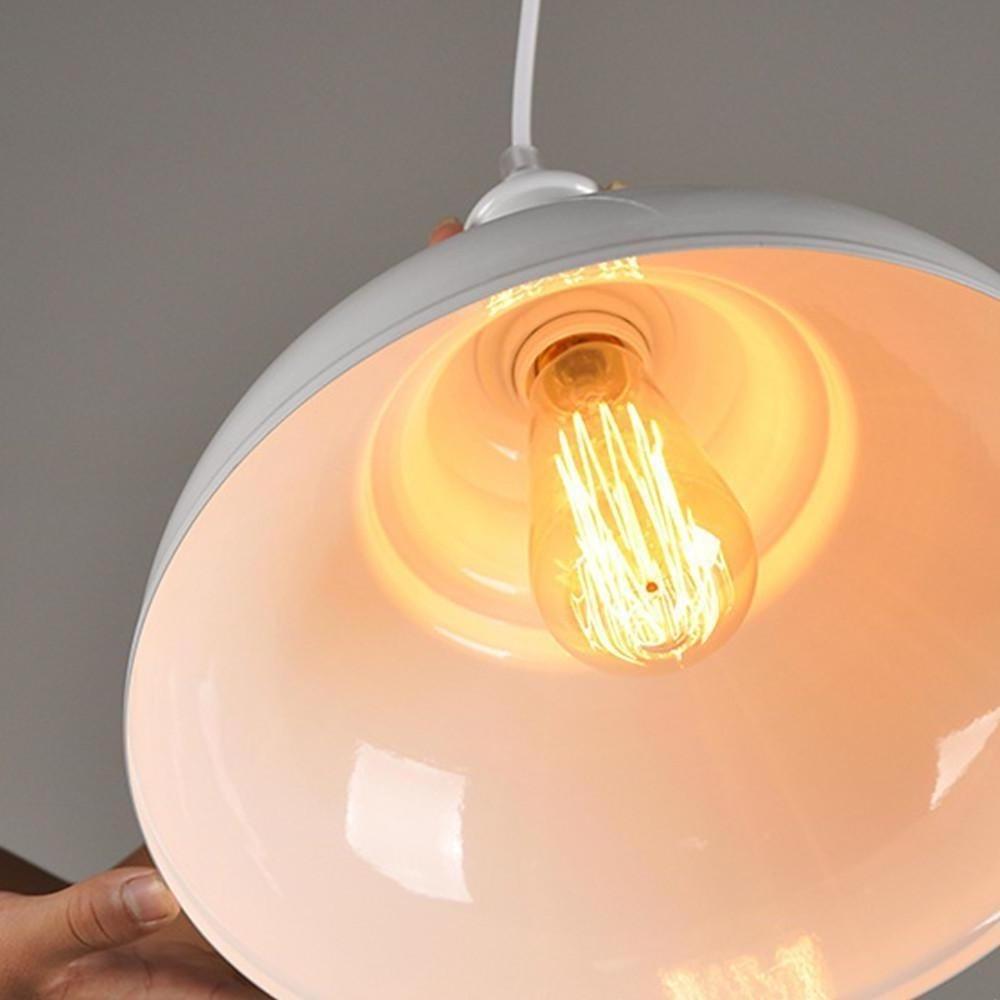 Semi Globe Metal LED Pendant Light - Vintage Style Hanging Lamp for Home Office
