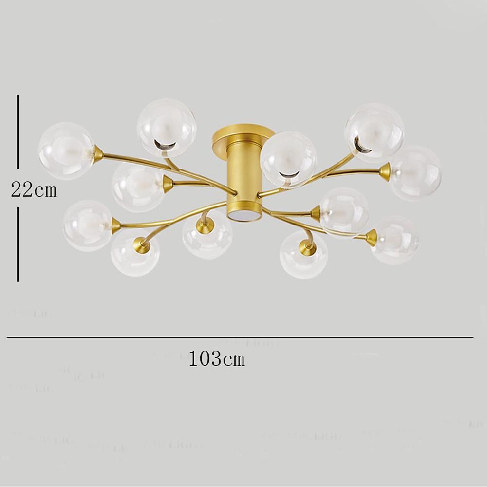 Globe Metal Glass Industrial LED Ceiling Light for Bedroom