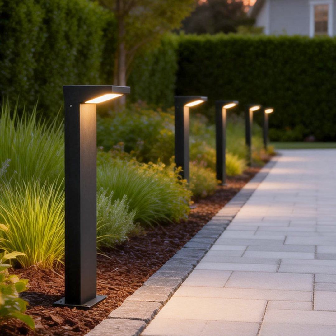 L Bollard Light Low Voltage Solar LED Outdoor Landscape Lighting