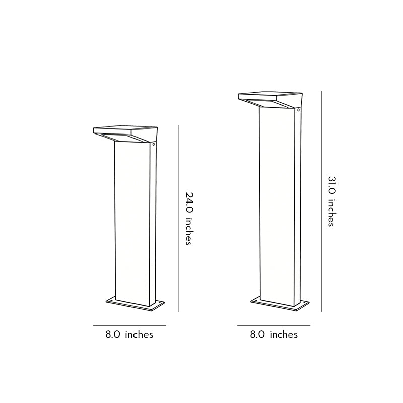 L Bollard Light Low Voltage Solar LED Outdoor Landscape Lighting