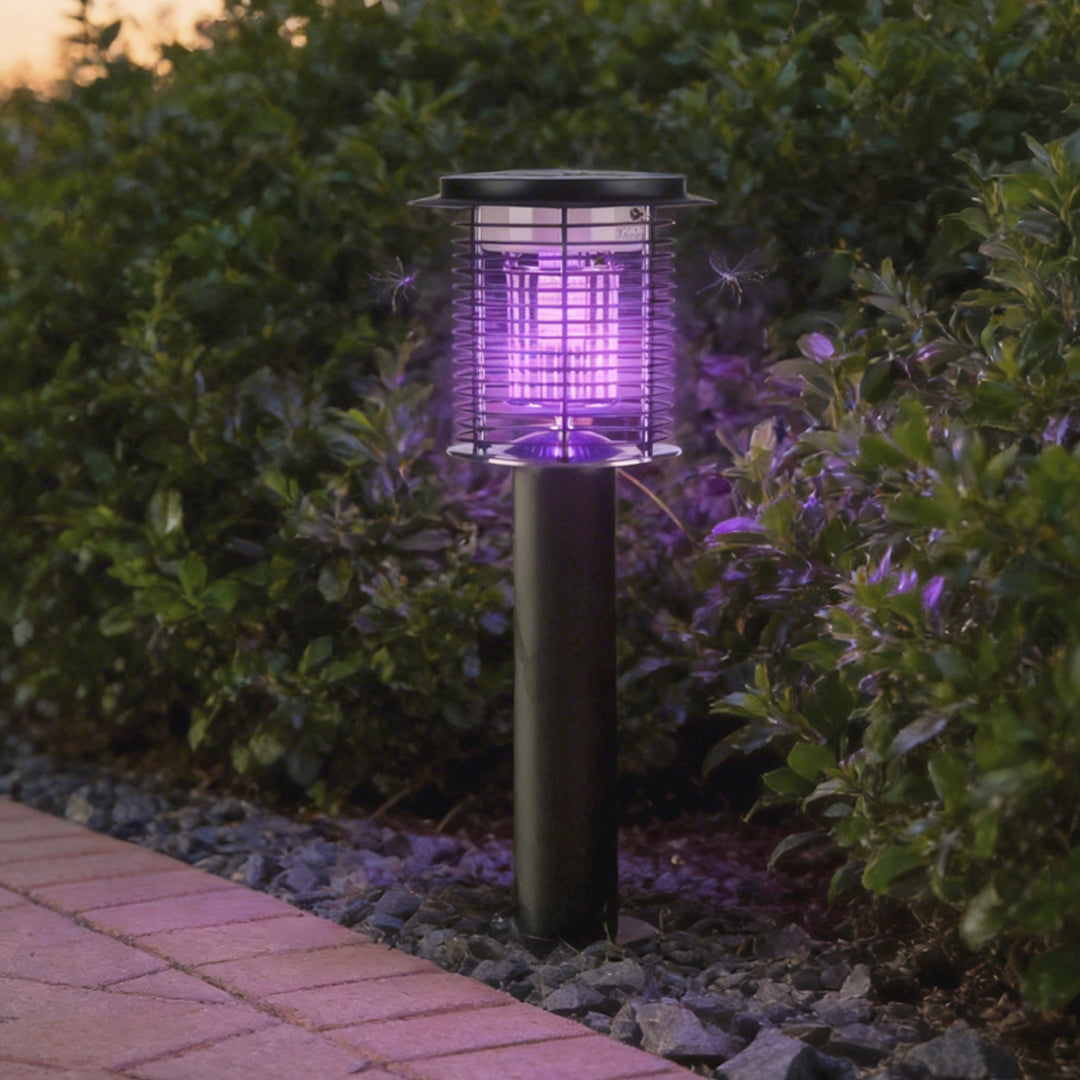 Modern Black Metal Solar Mosquito Lamp - Eco-Friendly Bug Zapper Light