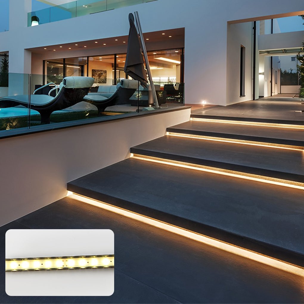 LED Step Lights Outdoor Strip | Waterproof Decorative Lighting for Stairs & Pathways