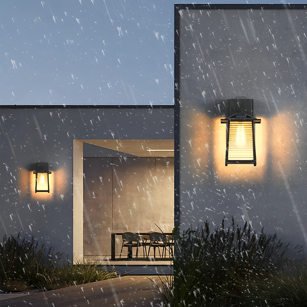 Modern Waterproof Glass Lantern Outdoor Wall Light