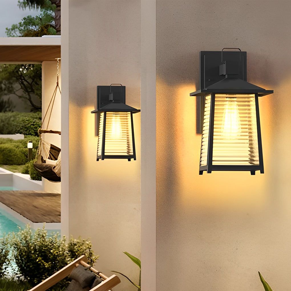 Modern Waterproof Glass Lantern Outdoor Wall Light